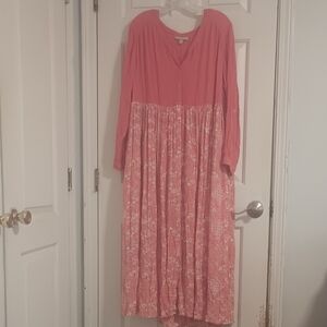 Woman Within Vibrant Coral Maxi Dress Size 16w